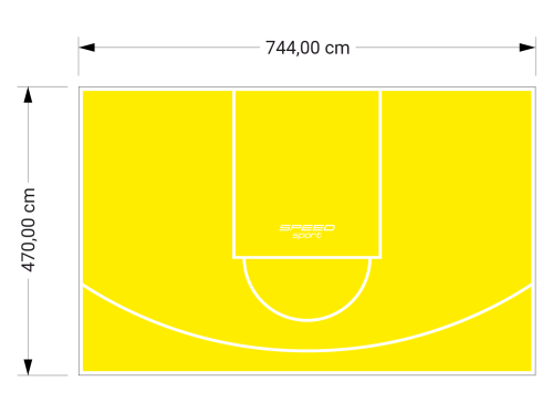 35M2/470X744CM ŻÓŁTE BOISKO DO KOSZYKÓWKI SPEEDSPORT HEXA POWER PRO