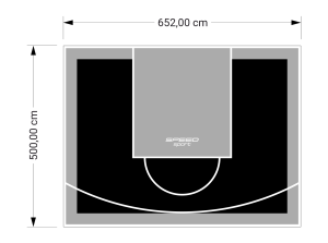33M2/500X652CM CZARNO-SZARE BOISKO DO KOSZYKÓWKI SPEEDSPORT HEXA POWER PRO