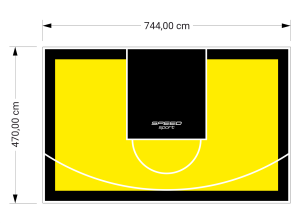 35M2/470X744CM ŻÓŁTO-CZARNE BOISKO DO KOSZYKÓWKI SPEEDSPORT HEXA POWER PRO