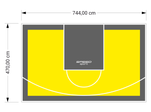 35M2/470X744CM ŻÓŁTO-GRAFITOWE BOISKO DO KOSZYKÓWKI SPEEDSPORT HEXA POWER PRO