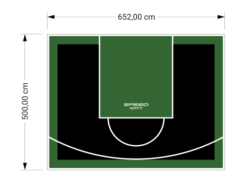 33M2/500X652CM CZARNO-ZIELONE BOISKO DO KOSZYKÓWKI SPEEDSPORT HEXA POWER PRO