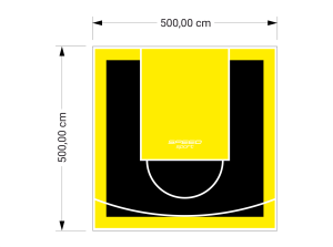25M2/500X500CM CZARNO-ŻÓŁTE BOISKO DO KOSZYKÓWKI SPEEDSPORT HEXA POWER PRO