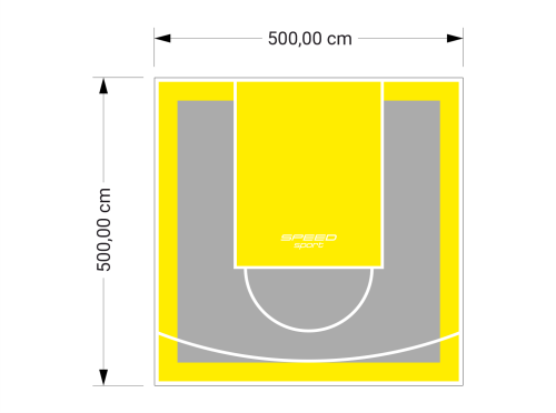 25M2/500X500CM SZARO-ŻÓŁTE BOISKO DO KOSZYKÓWKI SPEEDSPORT HEXA POWER PRO