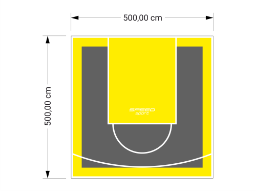 25M2/500X500CM GRAFITOWO-ŻÓŁTE BOISKO DO KOSZYKÓWKI SPEEDSPORT HEXA POWER PRO