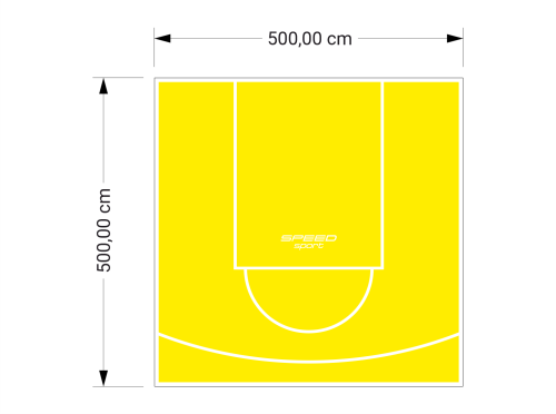 25M2/500X500CM ŻÓŁTE BOISKO DO KOSZYKÓWKI SPEEDSPORT HEXA POWER PRO