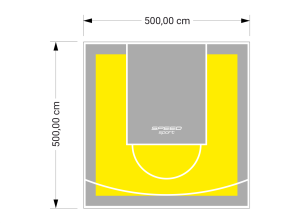 25M2/500X500CM ŻÓŁTO-SZARE BOISKO DO KOSZYKÓWKI SPEEDSPORT HEXA POWER PRO