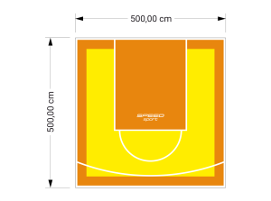 25M2/500X500CM ŻÓŁTO-POMARAŃCZOWE BOISKO DO KOSZYKÓWKI SPEEDSPORT HEXA POWER PRO