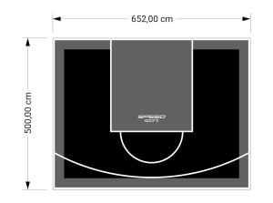 33M2/500X652CM CZARNO-GRAFITOWE BOISKO DO KOSZYKÓWKI SPEEDSPORT HEXA POWER PRO