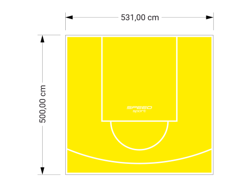 27M2/500X531CM ŻÓŁTE BOISKO DO KOSZYKÓWKI SPEEDSPORT HEXA POWER PRO