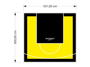 27M2/500X531CM ŻÓŁTO-CZARNE BOISKO DO KOSZYKÓWKI SPEEDSPORT HEXA POWER PRO