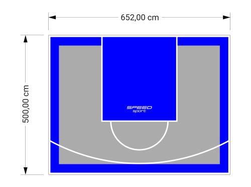 33M2/500X652CM SZARO-NIEBIESKIE BOISKO DO KOSZYKÓWKI SPEEDSPORT HEXA POWER PRO