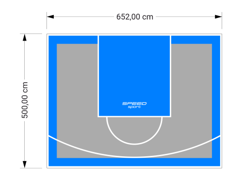 33M2/500X652CM SZARO-BŁĘKITNE BOISKO DO KOSZYKÓWKI SPEEDSPORT HEXA POWER PRO