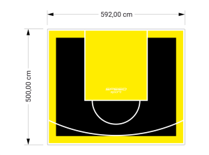 30M2/500X592CM CZARNO-ŻÓŁTE BOISKO DO KOSZYKÓWKI SPEEDSPORT HEXA POWER PRO