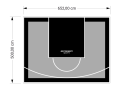 33M2/500X652CM SZARO-CZARNE BOISKO DO KOSZYKÓWKI SPEEDSPORT HEXA POWER PRO