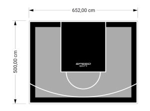 33M2/500X652CM SZARO-CZARNE BOISKO DO KOSZYKÓWKI SPEEDSPORT HEXA POWER PRO