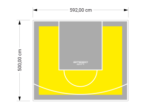 30M2/500X592CM ŻÓŁTO-SZARE BOISKO DO KOSZYKÓWKI SPEEDSPORT HEXA POWER PRO