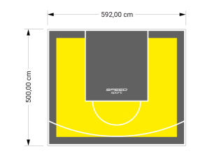 30M2/500X592CM ŻÓŁTO-GRAFITOWE BOISKO DO KOSZYKÓWKI SPEEDSPORT HEXA POWER PRO