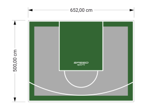 33M2/500X652CM SZARO-ZIELONE BOISKO DO KOSZYKÓWKI SPEEDSPORT HEXA POWER PRO