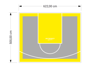 31M2/500X622CM SZARO-ŻÓŁTE BOISKO DO KOSZYKÓWKI SPEEDSPORT HEXA POWER PRO