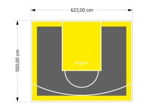 31M2/500X622CM GRAFITOWO-ŻÓŁTE BOISKO DO KOSZYKÓWKI SPEEDSPORT HEXA POWER PRO