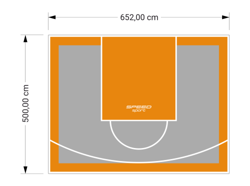 33M2/500X652CM SZARO-POMARAŃCZOWE BOISKO DO KOSZYKÓWKI SPEEDSPORT HEXA POWER PRO