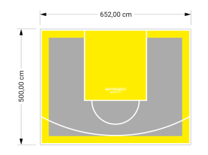 33M2/500X652CM SZARO-ŻÓŁTE BOISKO DO KOSZYKÓWKI SPEEDSPORT HEXA POWER PRO