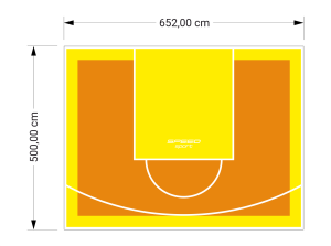 33M2/500X652CM POMARAŃCZOWO-ŻÓŁTE BOISKO DO KOSZYKÓWKI SPEEDSPORT HEXA POWER PRO