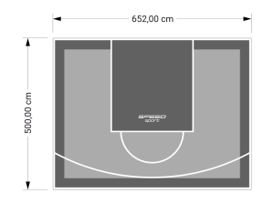 33M2/500X652CM SZARO-GRAFITOWE BOISKO DO KOSZYKÓWKI SPEEDSPORT HEXA POWER PRO