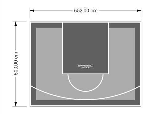 33M2/500X652CM SZARO-GRAFITOWE BOISKO DO KOSZYKÓWKI SPEEDSPORT HEXA POWER PRO