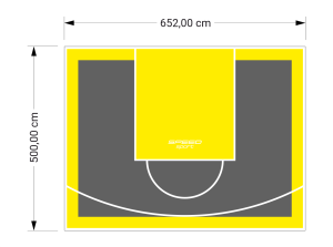 33M2/500X652CM GRAFITOWO-ŻÓŁTE BOISKO DO KOSZYKÓWKI SPEEDSPORT HEXA POWER PRO