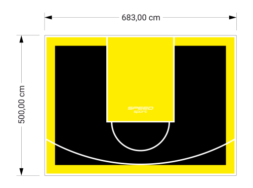 34M2/500X683CM CZARNO-ŻÓŁTE BOISKO DO KOSZYKÓWKI SPEEDSPORT HEXA POWER PRO