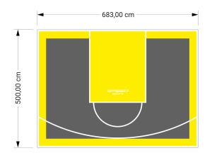 34M2/500X683CM GRAFITOWO-ŻÓŁTE BOISKO DO KOSZYKÓWKI SPEEDSPORT HEXA POWER PRO