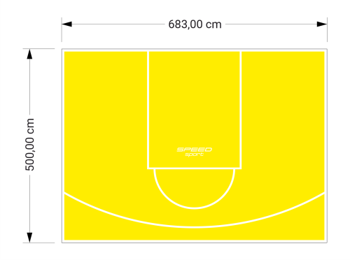 34M2/500X683CM ŻÓŁTE BOISKO DO KOSZYKÓWKI SPEEDSPORT HEXA POWER PRO