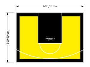 34M2/500X683CM ŻÓŁTO-CZARNE BOISKO DO KOSZYKÓWKI SPEEDSPORT HEXA POWER PRO