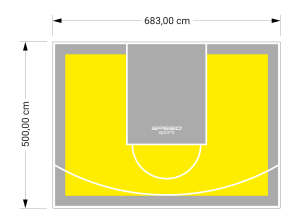 34M2/500X683CM ŻÓŁTO-SZARE BOISKO DO KOSZYKÓWKI SPEEDSPORT HEXA POWER PRO