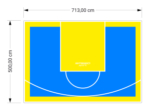 36M2/500X713CM BŁĘKITNO-ŻÓŁTE BOISKO DO KOSZYKÓWKI SPEEDSPORT HEXA POWER PRO