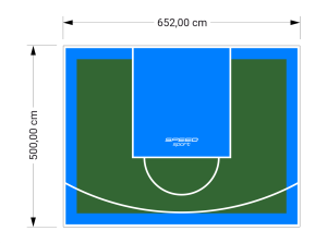 33M2/500X652CM ZIELONO-BŁĘKITNE BOISKO DO KOSZYKÓWKI SPEEDSPORT HEXA POWER PRO