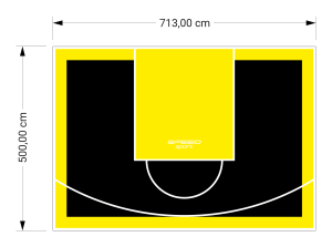36M2/500X713CM CZARNO-ŻÓŁTE BOISKO DO KOSZYKÓWKI SPEEDSPORT HEXA POWER PRO
