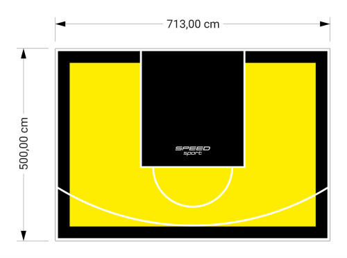 36M2/500X713CM ŻÓŁTO-CZARNE BOISKO DO KOSZYKÓWKI SPEEDSPORT HEXA POWER PRO