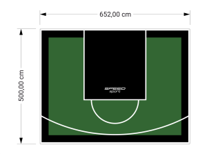 33M2/500X652CM ZIELONO-CZARNE BOISKO DO KOSZYKÓWKI SPEEDSPORT HEXA POWER PRO