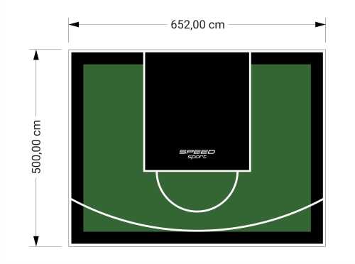 33M2/500X652CM ZIELONO-CZARNE BOISKO DO KOSZYKÓWKI SPEEDSPORT HEXA POWER PRO