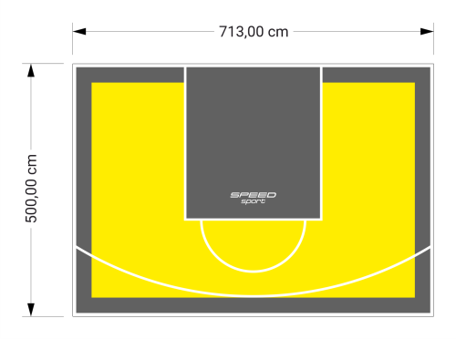 36M2/500X713CM ŻÓŁTO-GRAFITOWE BOISKO DO KOSZYKÓWKI SPEEDSPORT HEXA POWER PRO