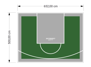 33M2/500X652CM ZIELONO-SZARE BOISKO DO KOSZYKÓWKI SPEEDSPORT HEXA POWER PRO