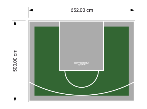 33M2/500X652CM ZIELONO-SZARE BOISKO DO KOSZYKÓWKI SPEEDSPORT HEXA POWER PRO