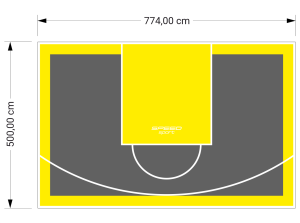 39M2/500X774CM GRAFITOWO-ŻÓŁTE BOISKO DO KOSZYKÓWKI SPEEDSPORT HEXA POWER PRO