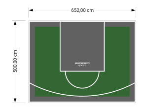 33M2/500X652CM ZIELONO-GRAFITOWE BOISKO DO KOSZYKÓWKI SPEEDSPORT HEXA POWER PRO