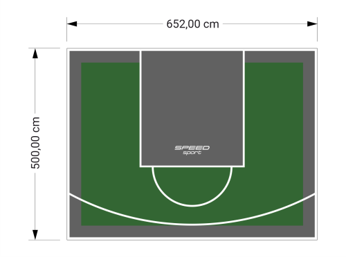 33M2/500X652CM ZIELONO-GRAFITOWE BOISKO DO KOSZYKÓWKI SPEEDSPORT HEXA POWER PRO