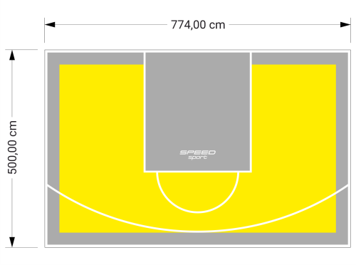 39M2/500X774CM ŻÓŁTO-SZARE BOISKO DO KOSZYKÓWKI SPEEDSPORT HEXA POWER PRO