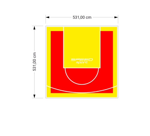 28M2/531X531CM CZERWONO-ŻÓŁTE BOISKO DO KOSZYKÓWKI SPEEDSPORT HEXA POWER PRO