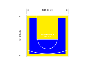 28M2/531X531CM NIEBIESKO-ŻÓŁTE BOISKO DO KOSZYKÓWKI SPEEDSPORT HEXA POWER PRO